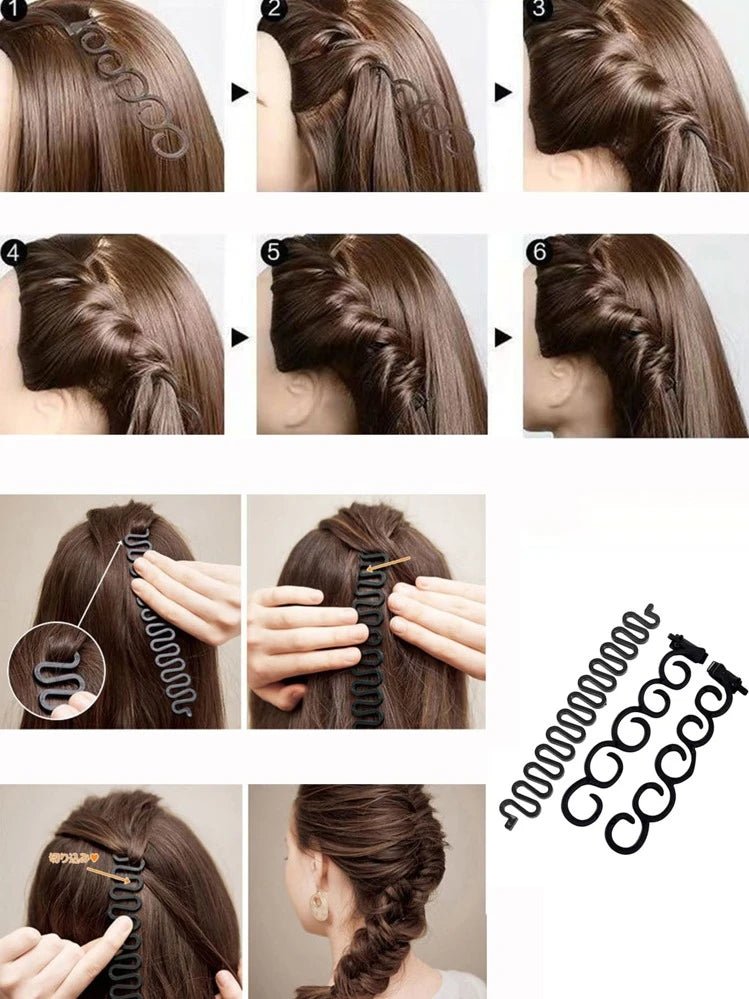 Hairstyles set  Hair  Topsy Tail Hair Tool Hair Loop + Hair Comb 6pcs