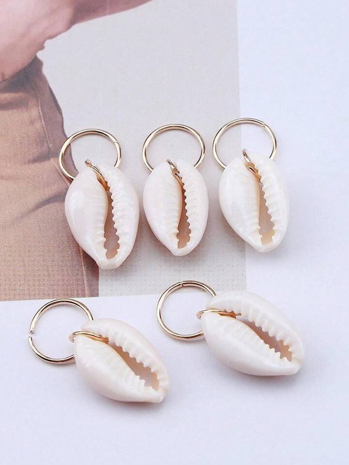 Boho Shell Hair Ring Braid Rings Set – Trendy Hair Accessory for Braids