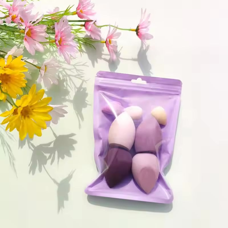 7pc Makeup Sponge Set – Mixed Beauty Blenders in Reusable Pouch