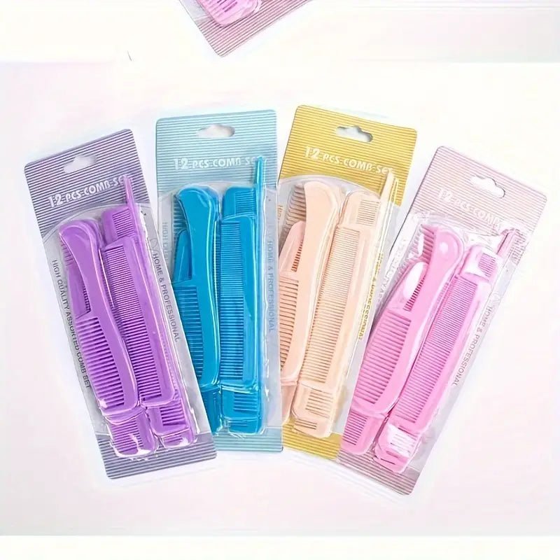 Portable Practical Hair Styling Comb Set 12pcs - Your All-in-One Hair Styling Solution!