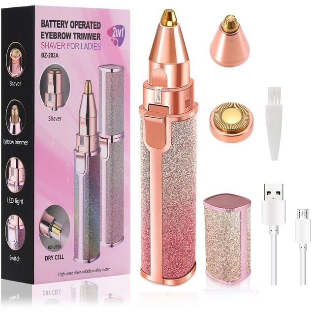 Portable 2 IN 1 Electric Epilator & Eyebrow Trimmer – Dual Function for Easy Grooming