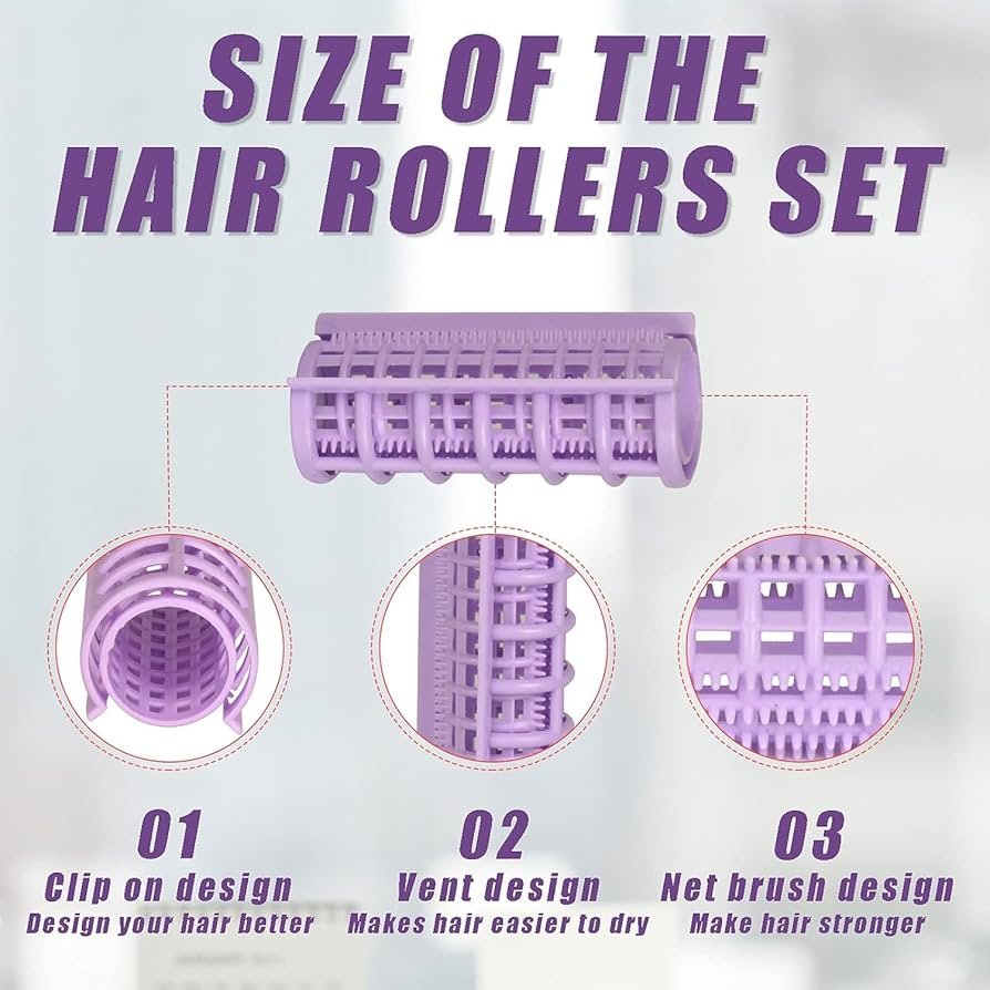 4pcs Plastic Snap-On Hair Rollers Curlers