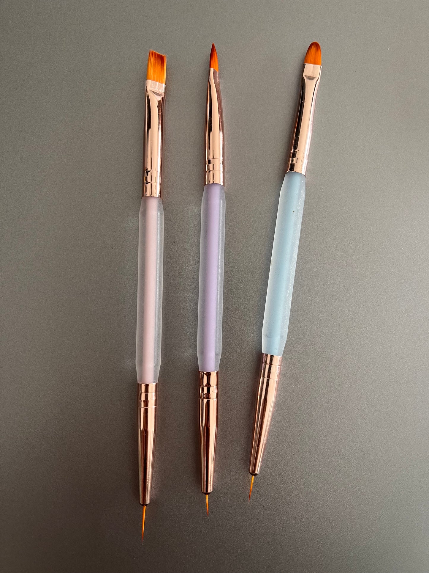 Wendy Beauty 3pc Nail Art Brush Set – Professional Nail Design Tools