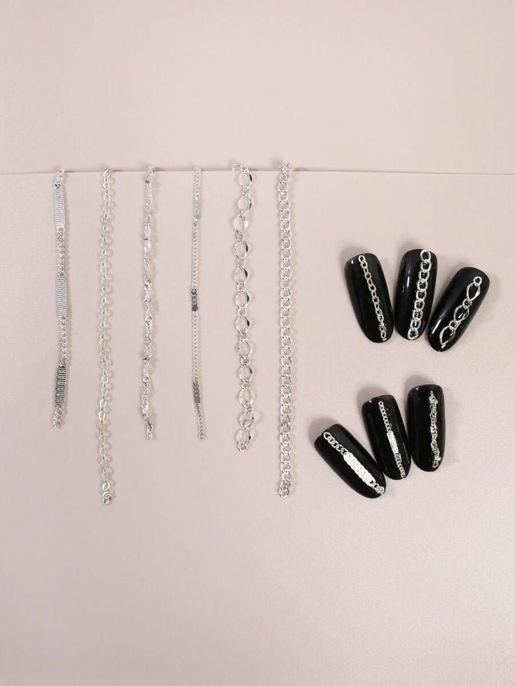 3D Colorful Nail Chain – Add Glamorous Metal Chains to Your Nail Designs