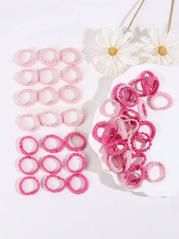 Pink Mixture Style Hair Ties - Accessories for Girls Kids
