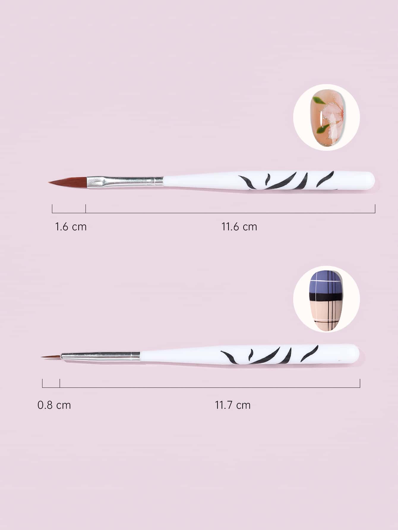 White Handle Nail Art Brush Set – 7pcs Detail Painting Tools