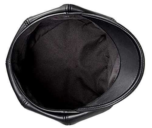 PU Leather Newsboy Cap – Vintage Style Baker Boy Hat