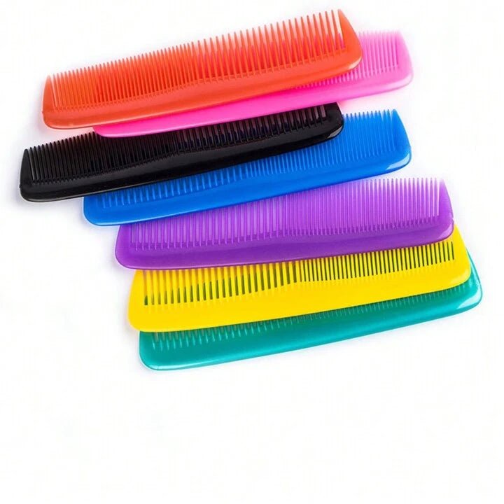 Colourful 1Pc Plastic Hair Comb - Stylish & Durable for Everyday Use