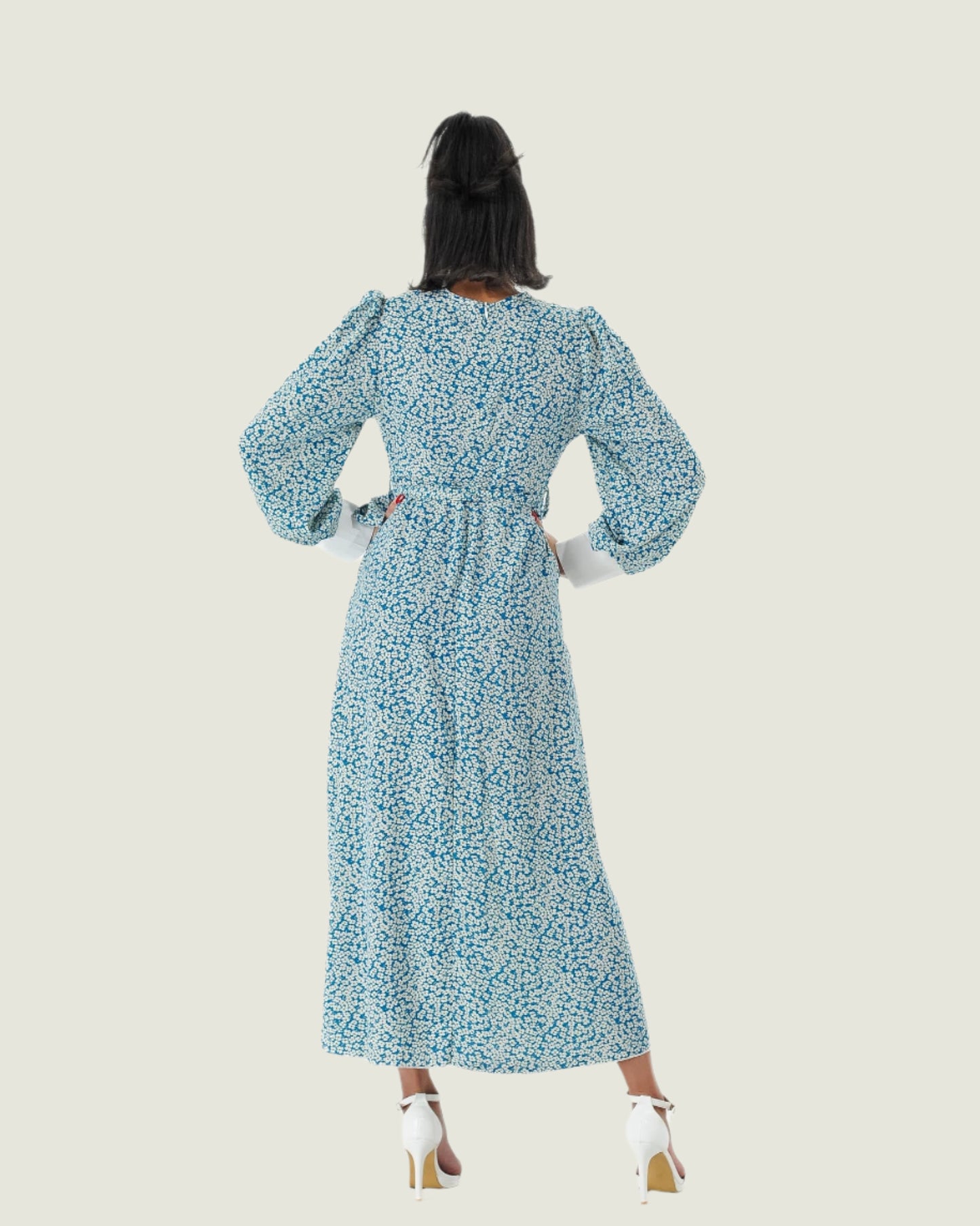 Elegant Victorian-Inspired Midi Dress - Timeless Feminine Prairie Style