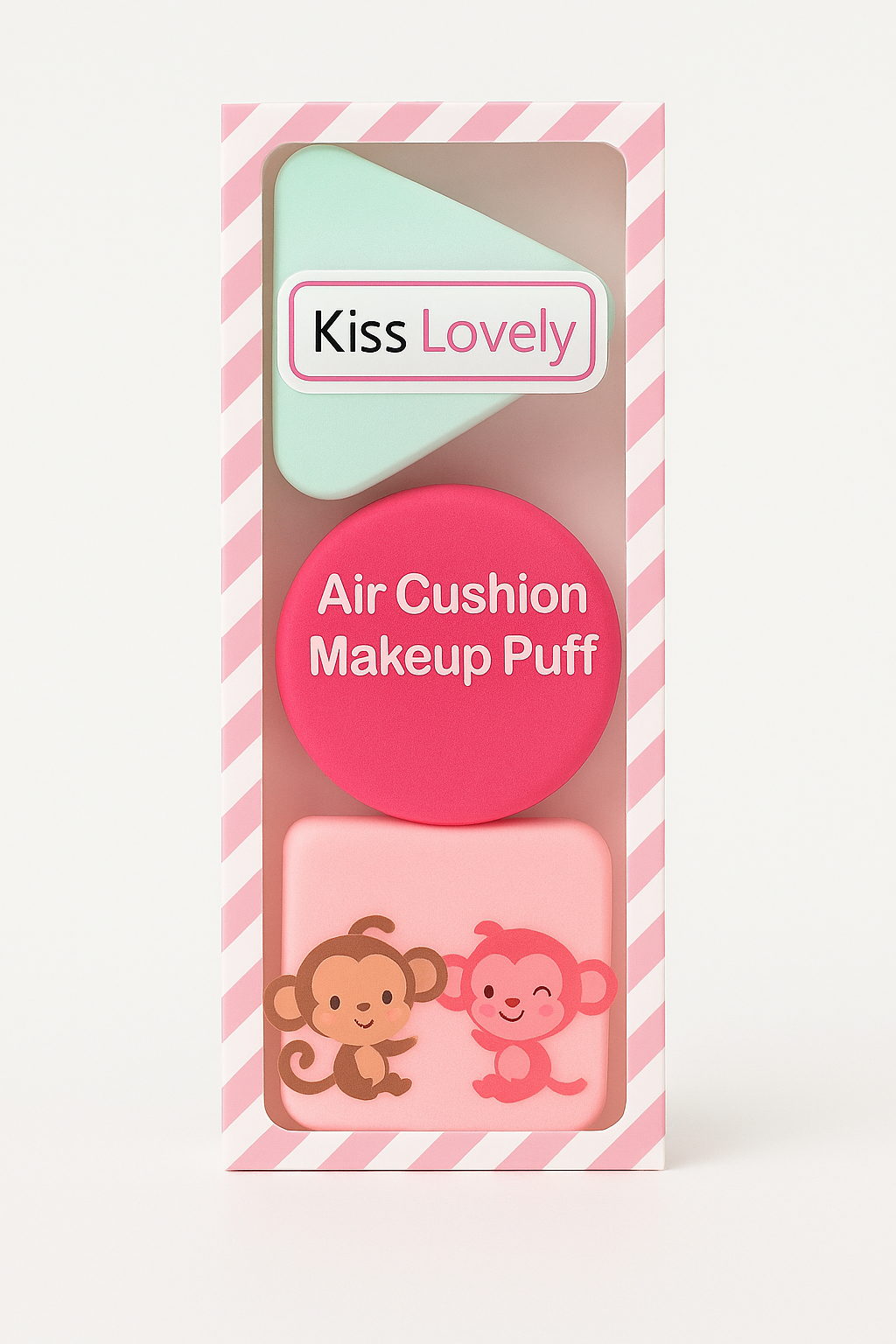 Air Cushion Puff Set – 3pc Cute Makeup Sponges - Random Colour