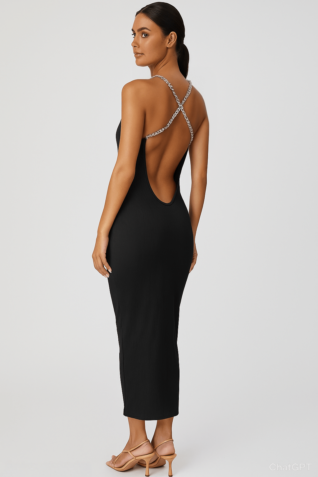 Chic Ribbed Knit Slip Maxi Bodycon Dress