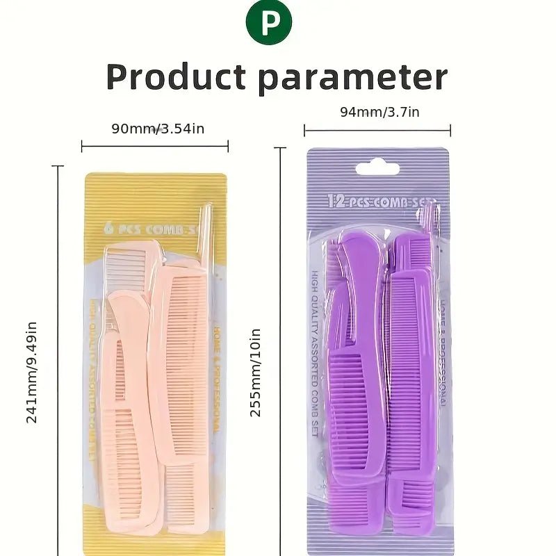 Portable Practical Hair Styling Comb Set 12pcs - Your All-in-One Hair Styling Solution!