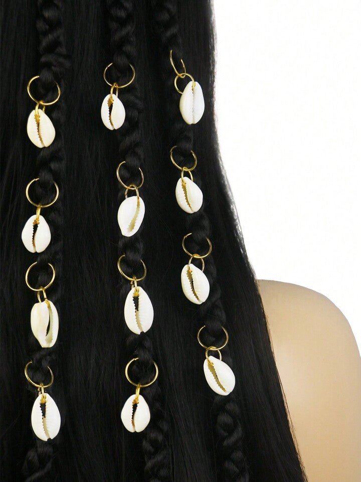 Boho Shell Hair Ring Braid Rings Set – Trendy Hair Accessory for Braids