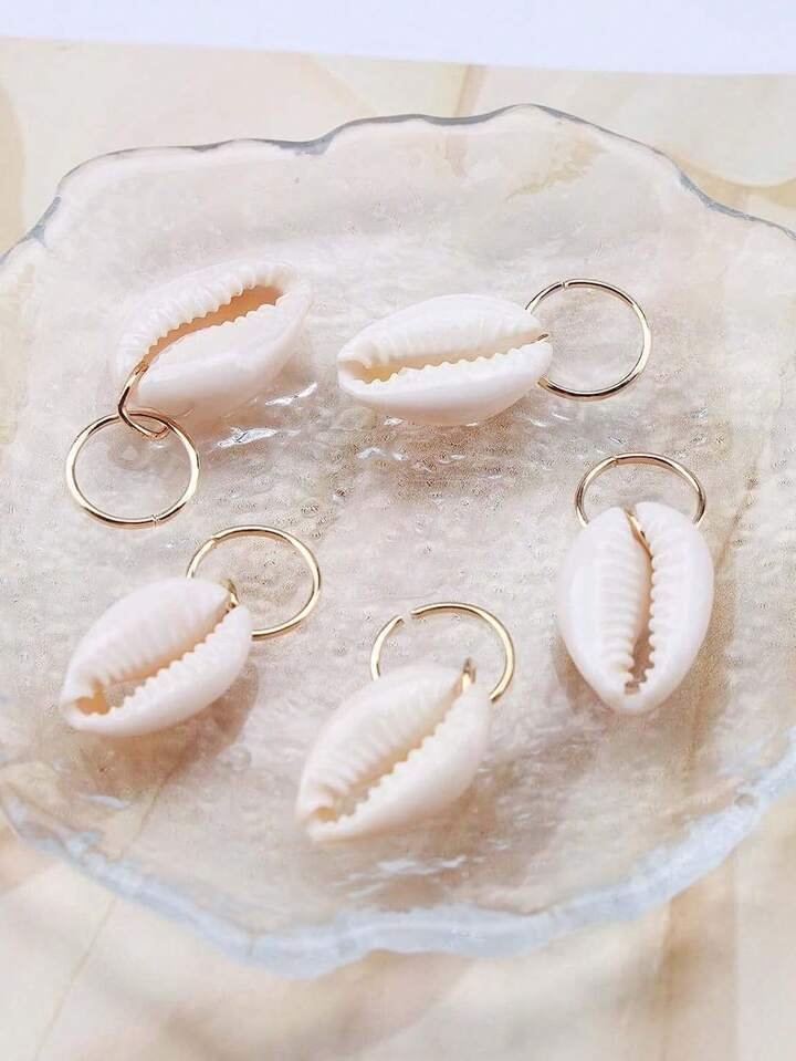 Boho Shell Hair Ring Braid Rings Set – Trendy Hair Accessory for Braids
