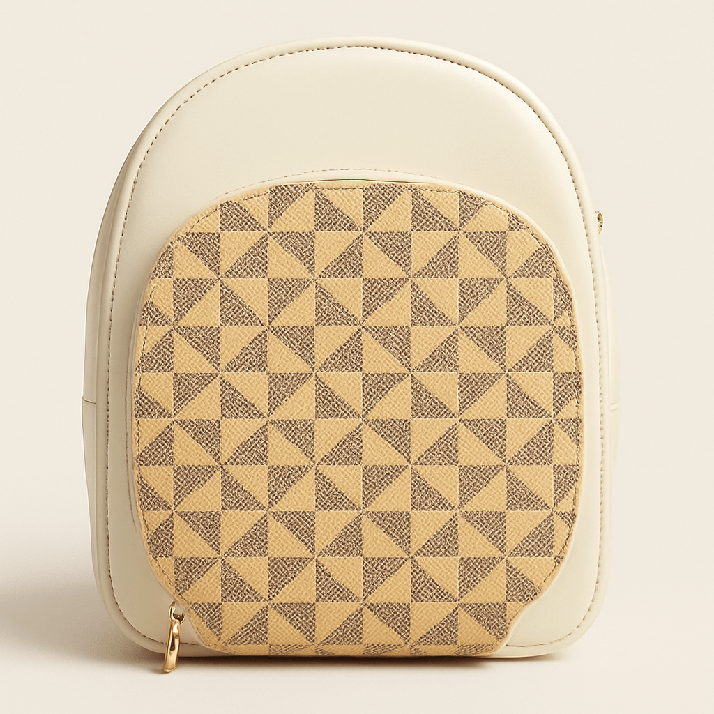 Geometric Textured Mini Zip Pouch – Compact, Stylish & Travel-Friendly