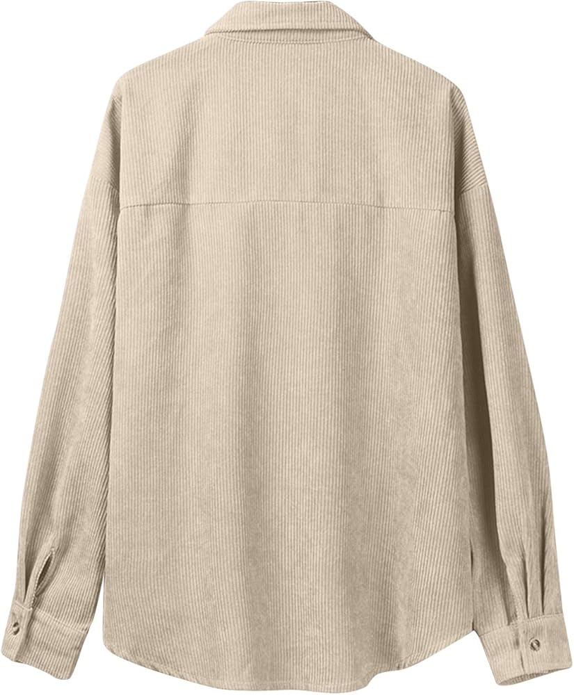 Corduroy Button-Up Shirt – Soft Textured Oversized Fit