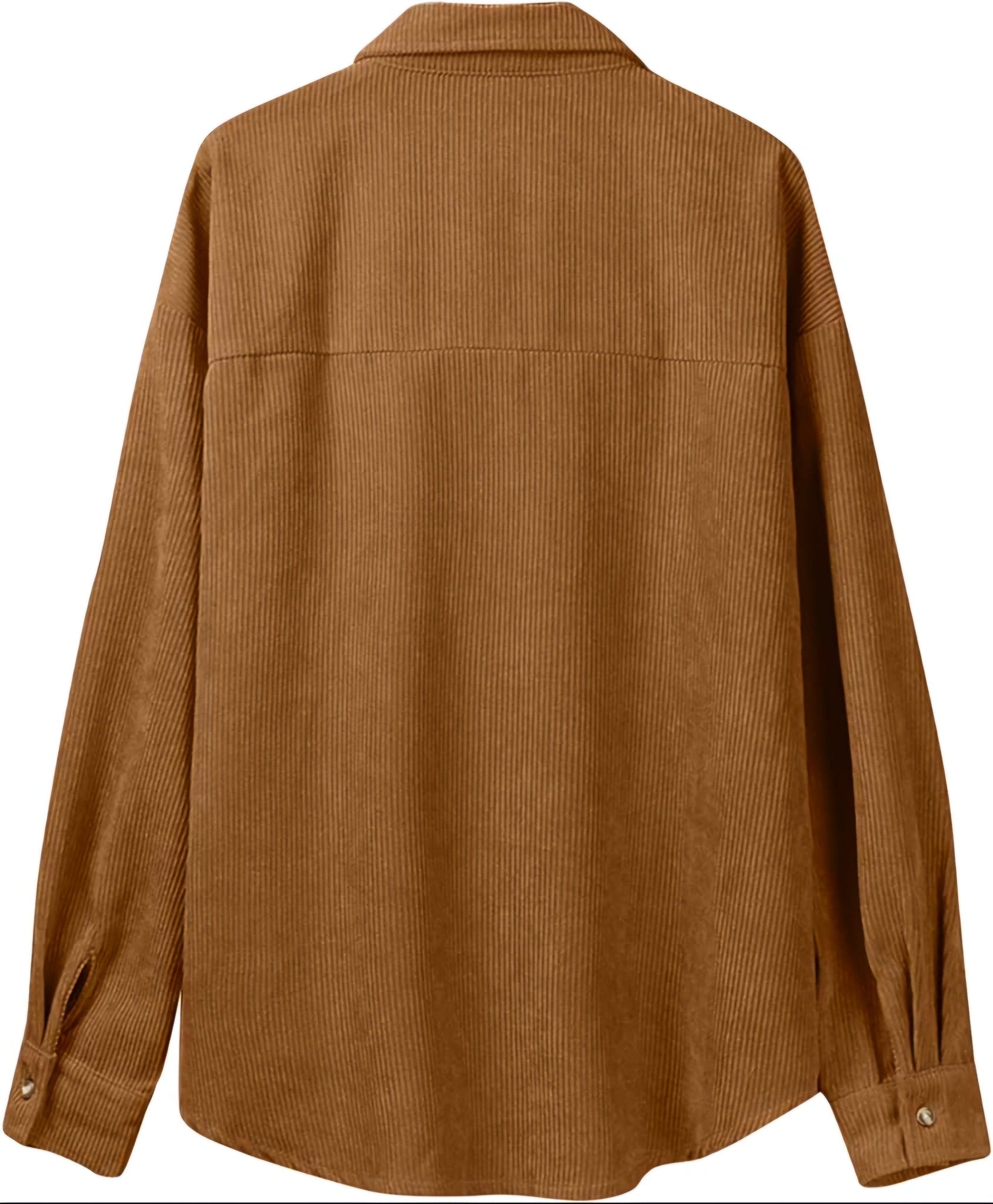 Corduroy Button-Up Shirt – Soft Textured Oversized Fit