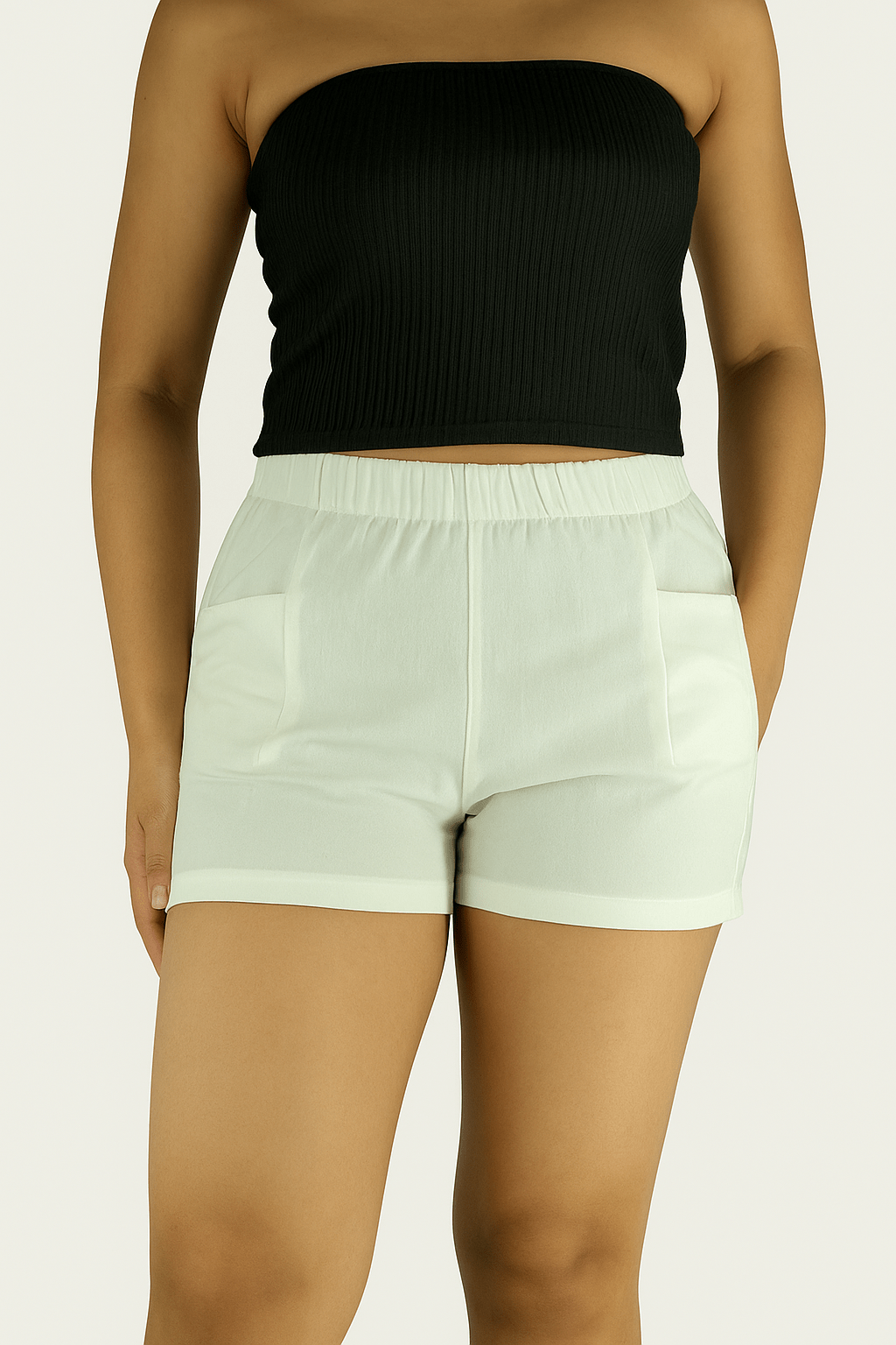 Petite Casual Elastic Waist Shorts