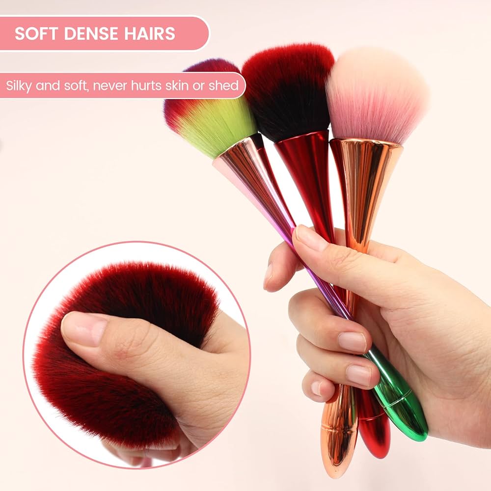 Colorful Fluffy Powder Brush – 1 Piece (Random Color)