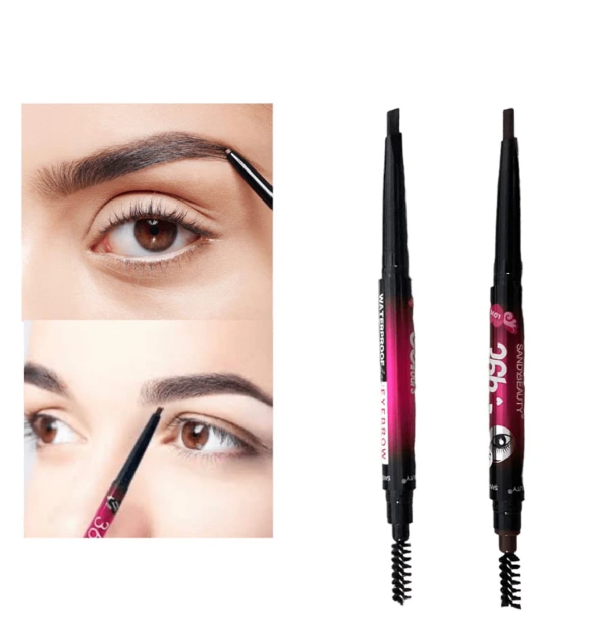 Favor Beauty 36H 2-in-1 Waterproof Eyebrow Pencil – Brown 1pc