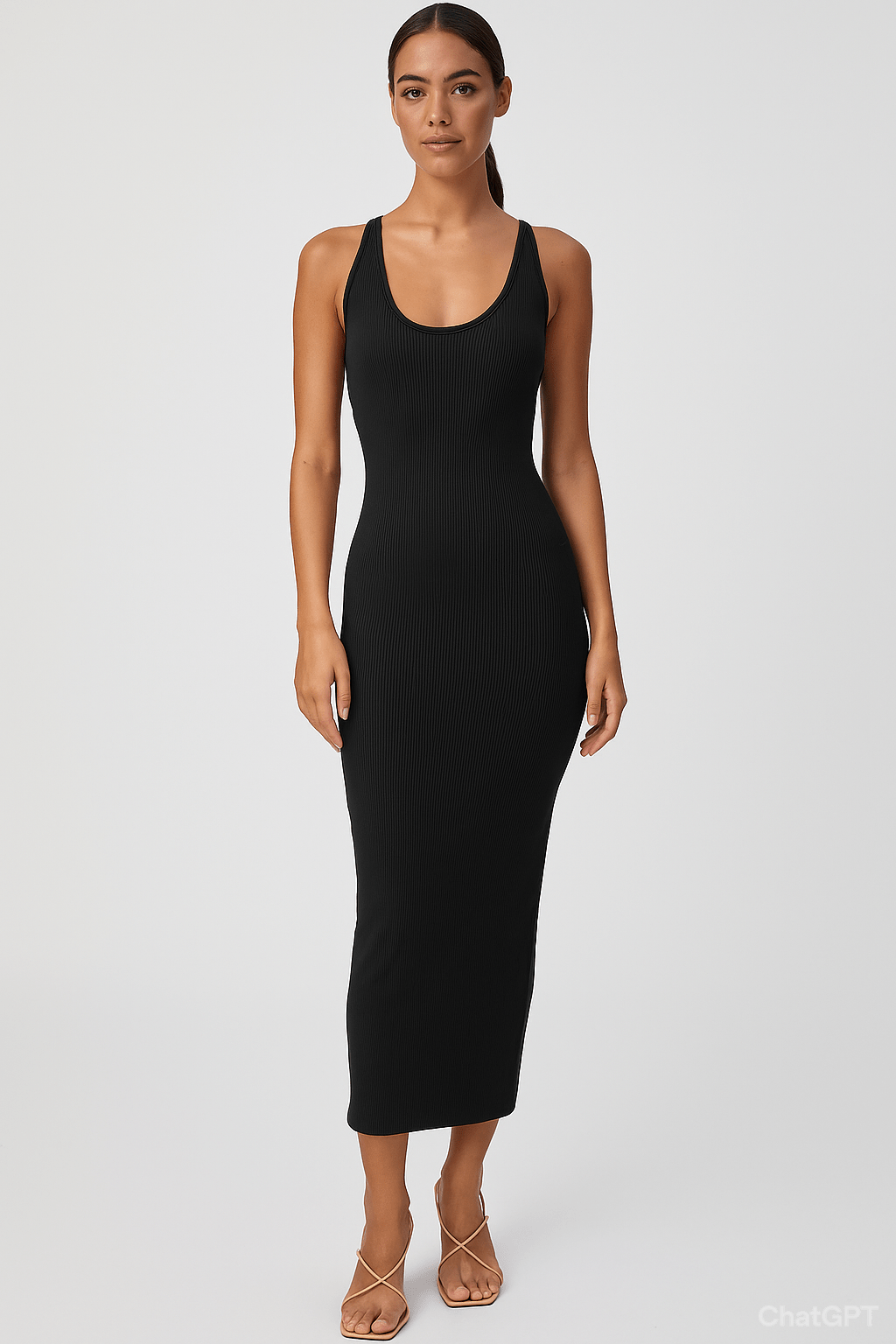 Chic Ribbed Knit Slip Maxi Bodycon Dress
