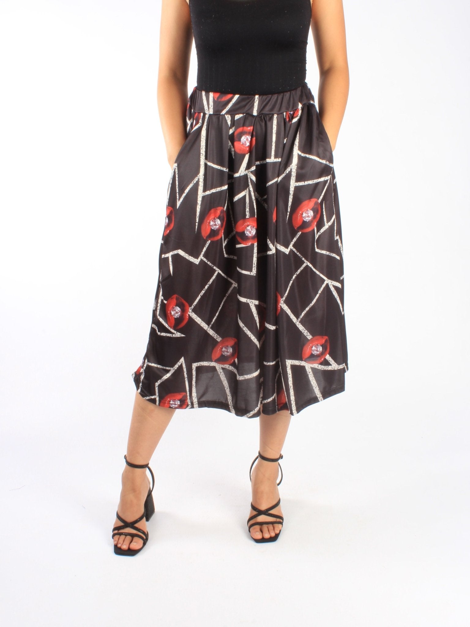 A-Line Printed Midi Skirt XD21