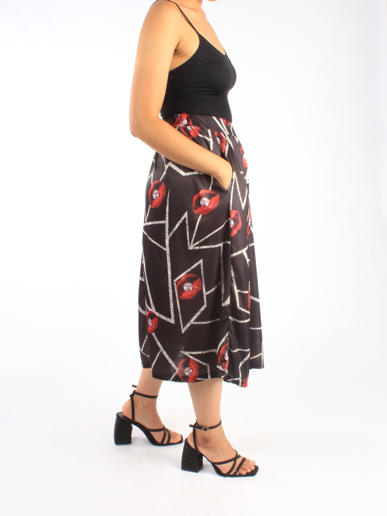 A-Line Printed Midi Skirt XD21