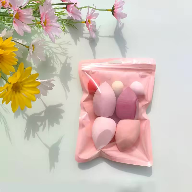 7pc Makeup Sponge Set – Mixed Beauty Blenders in Reusable Pouch