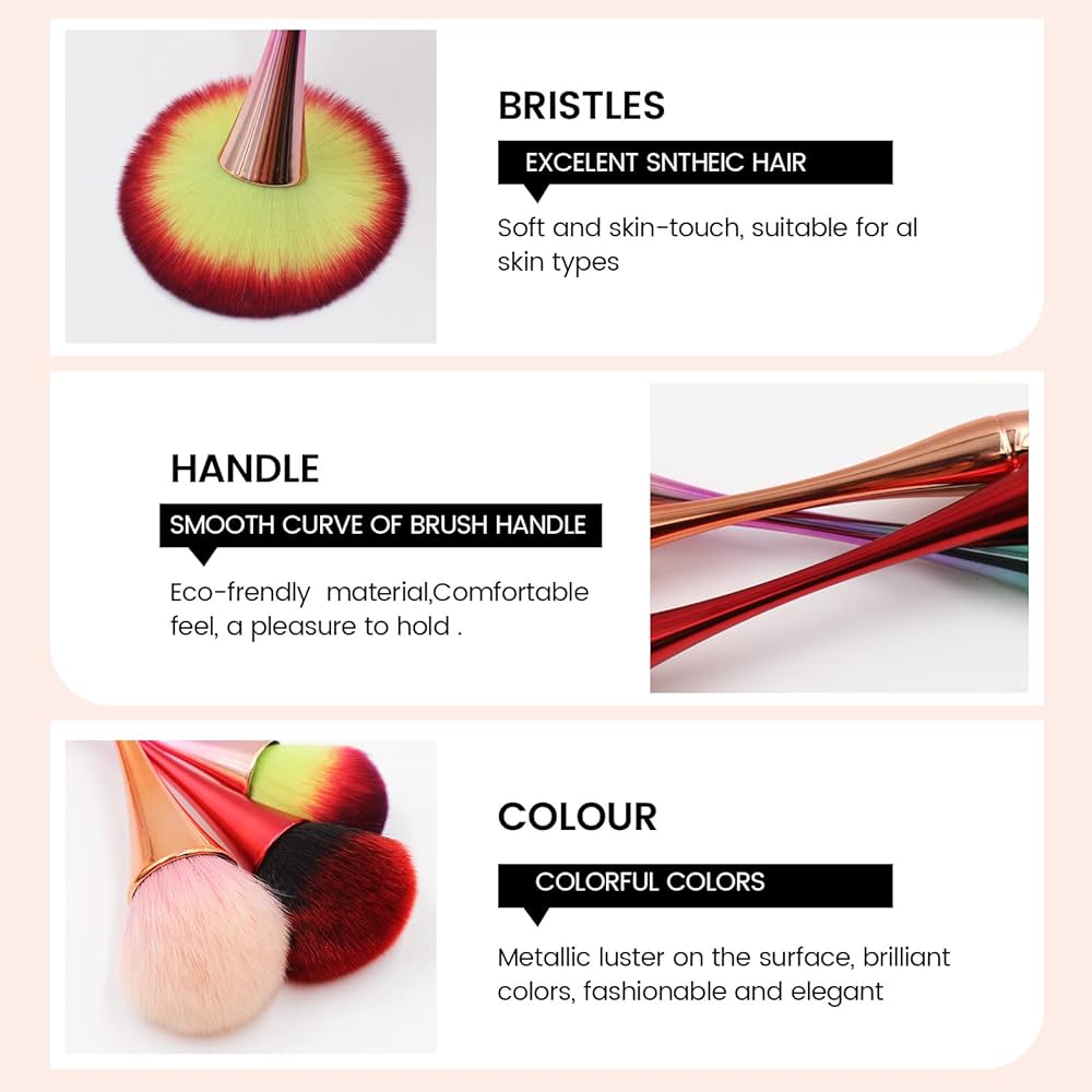 Colorful Fluffy Powder Brush – 1 Piece (Random Color)