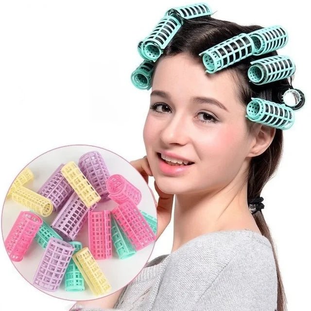10 Plastic Lazy Heatless Hair Curlers