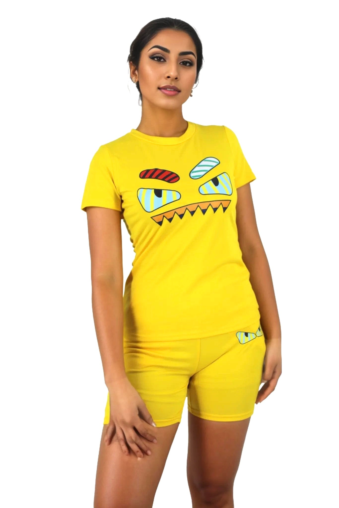 Cartoon Monster Two Piece Top and Shorts Set XD21