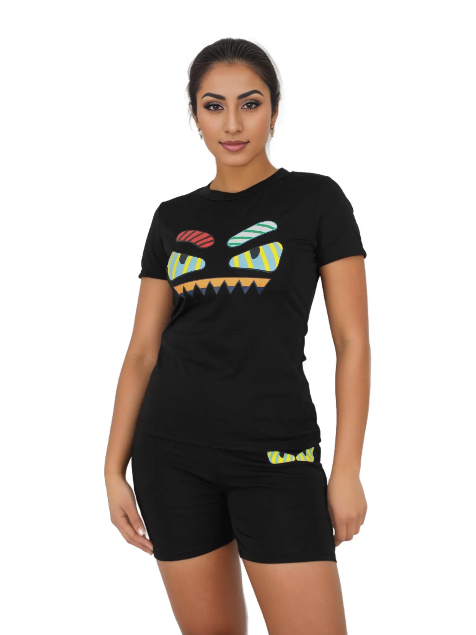 Cartoon Monster Two Piece Top and Shorts Set XD21