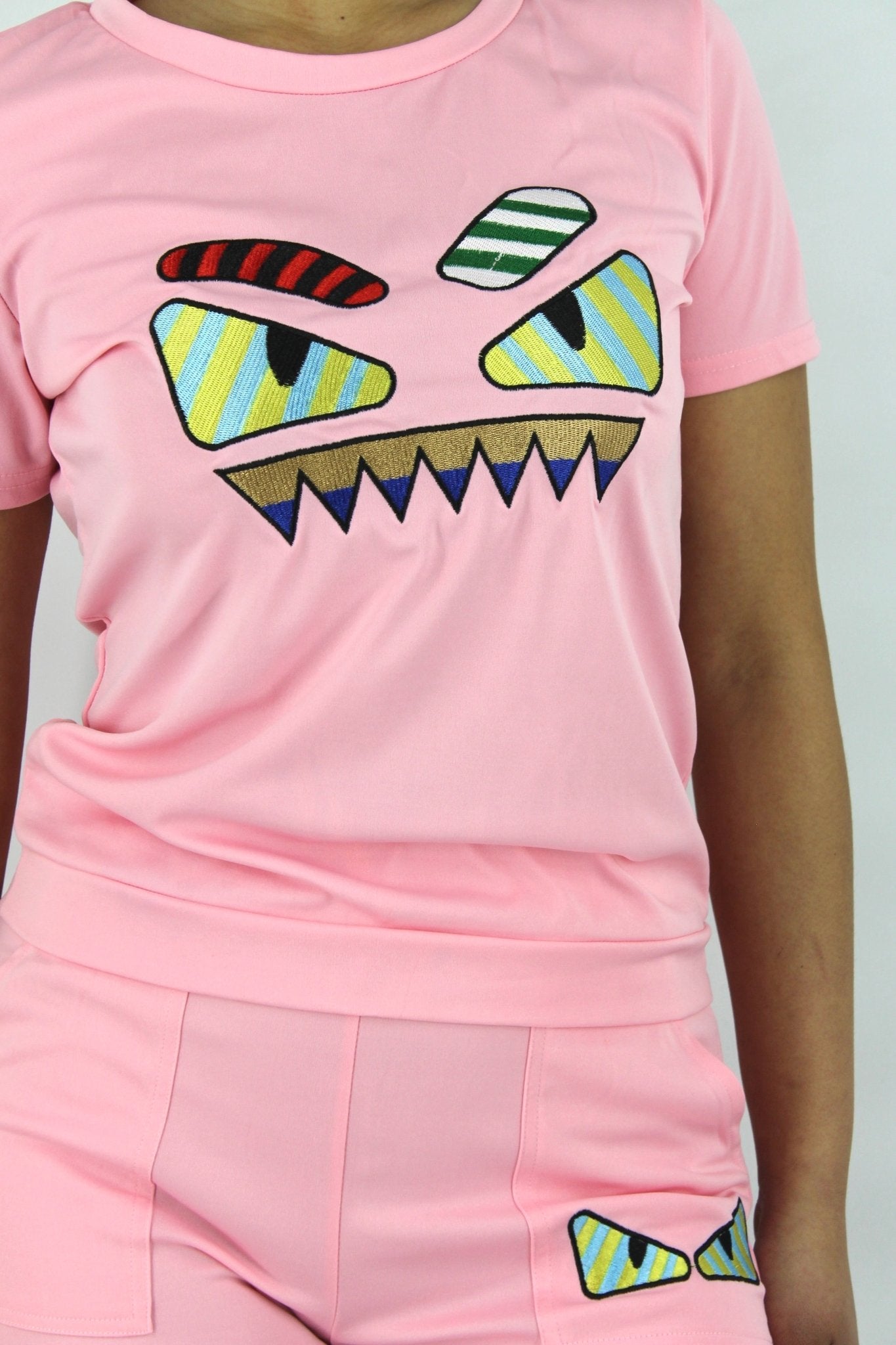 Cartoon Monster Two Piece Top and Shorts Set XD21