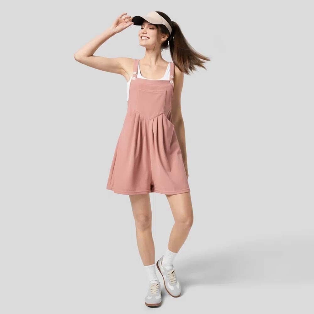 Casual Sleeveless Pinafore Jumpsuit - Overall Romper