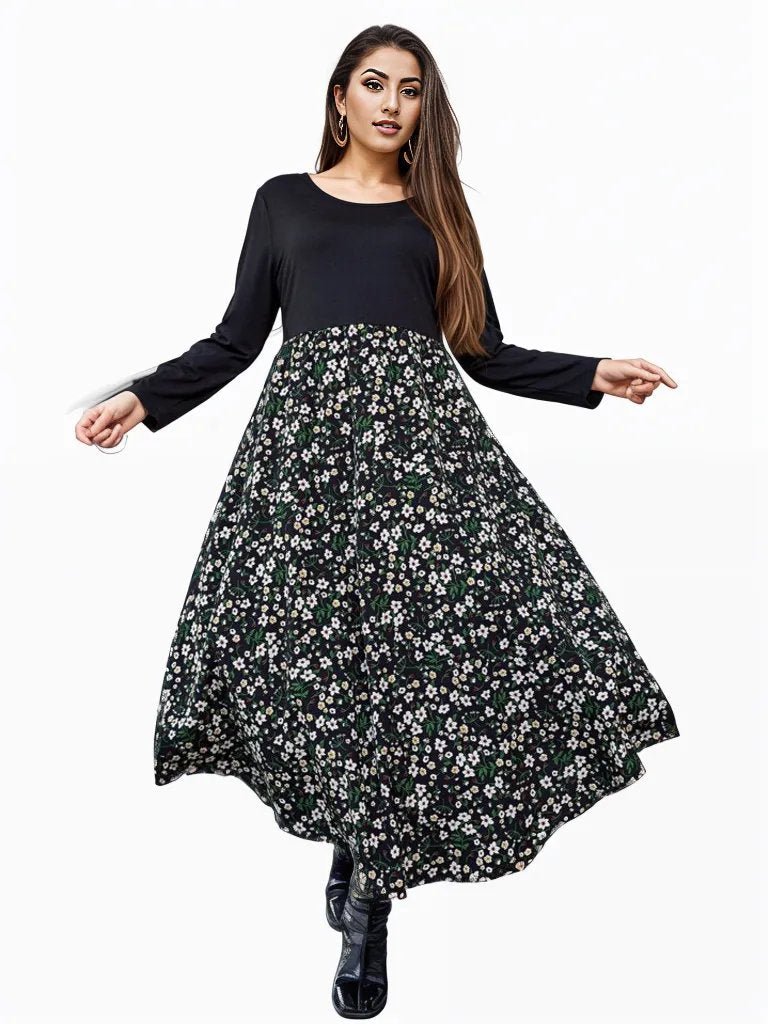 Ditsy Floral maxi dress plus size XD21