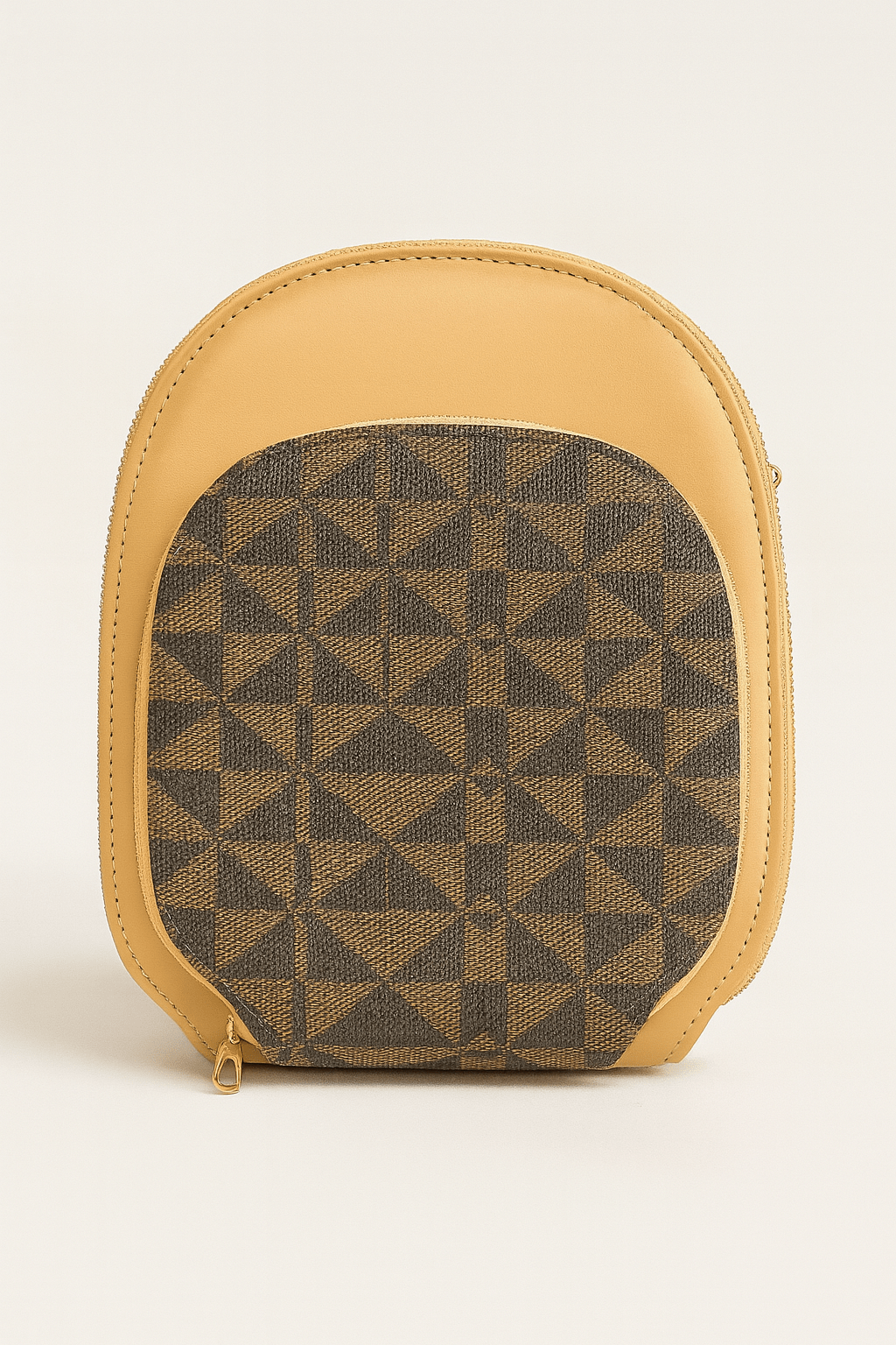 Geometric Textured Mini Zip Pouch – Compact, Stylish & Travel-Friendly