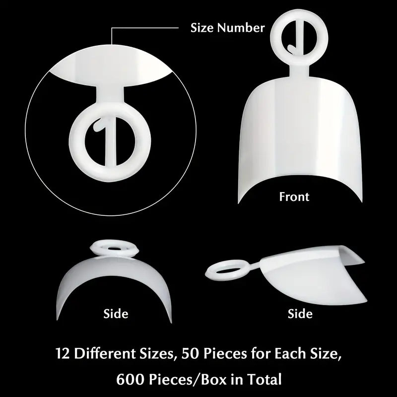 100pc Soft Gel Nail Tips – Full Cover Clear Extension Kit 1-10