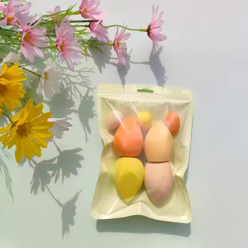 7pc Makeup Sponge Set – Mixed Beauty Blenders in Reusable Pouch