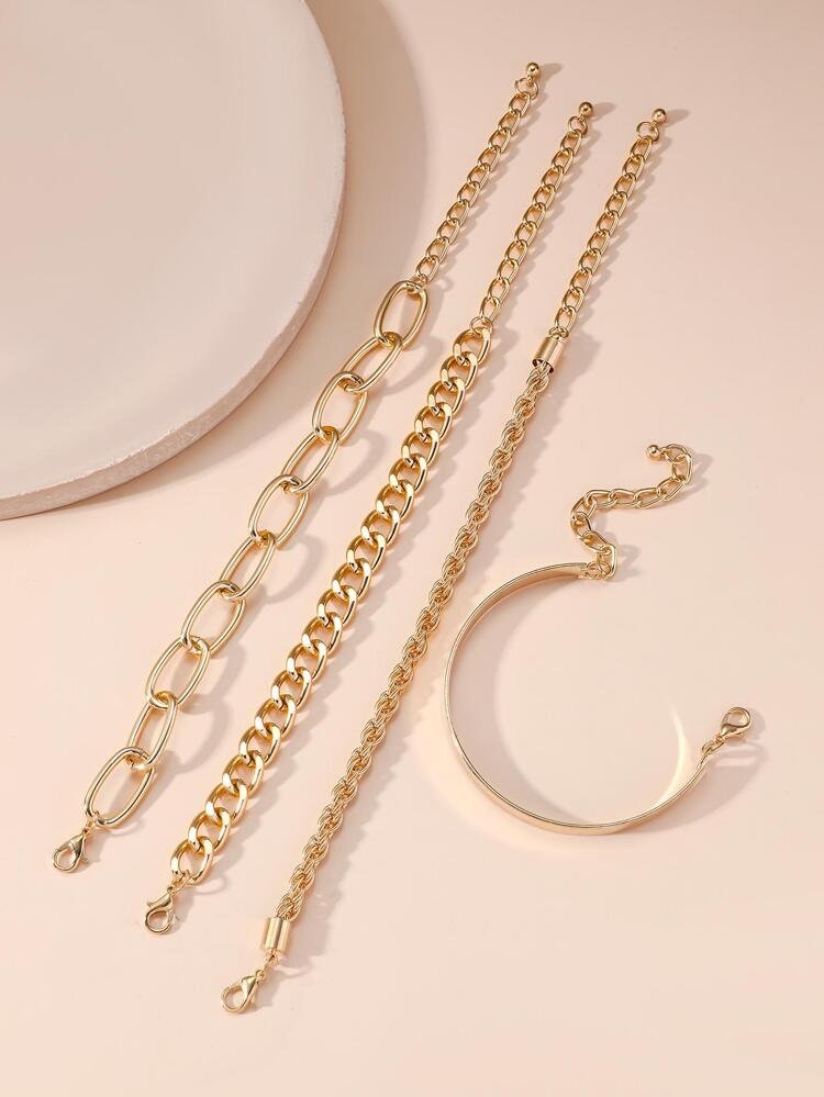 Fashion Minimalist Chain Bracelet 4pcs XD21