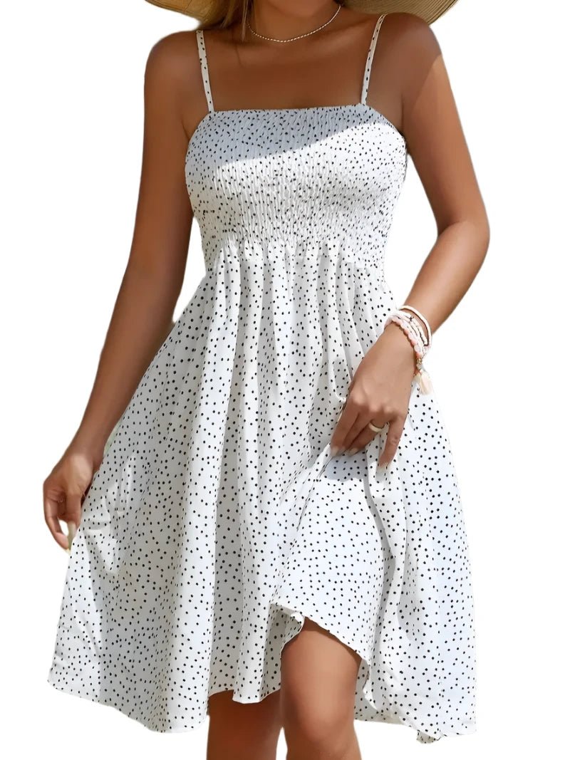 Frenchy Polka Dot Spagetti Strap Mini Dress XD21
