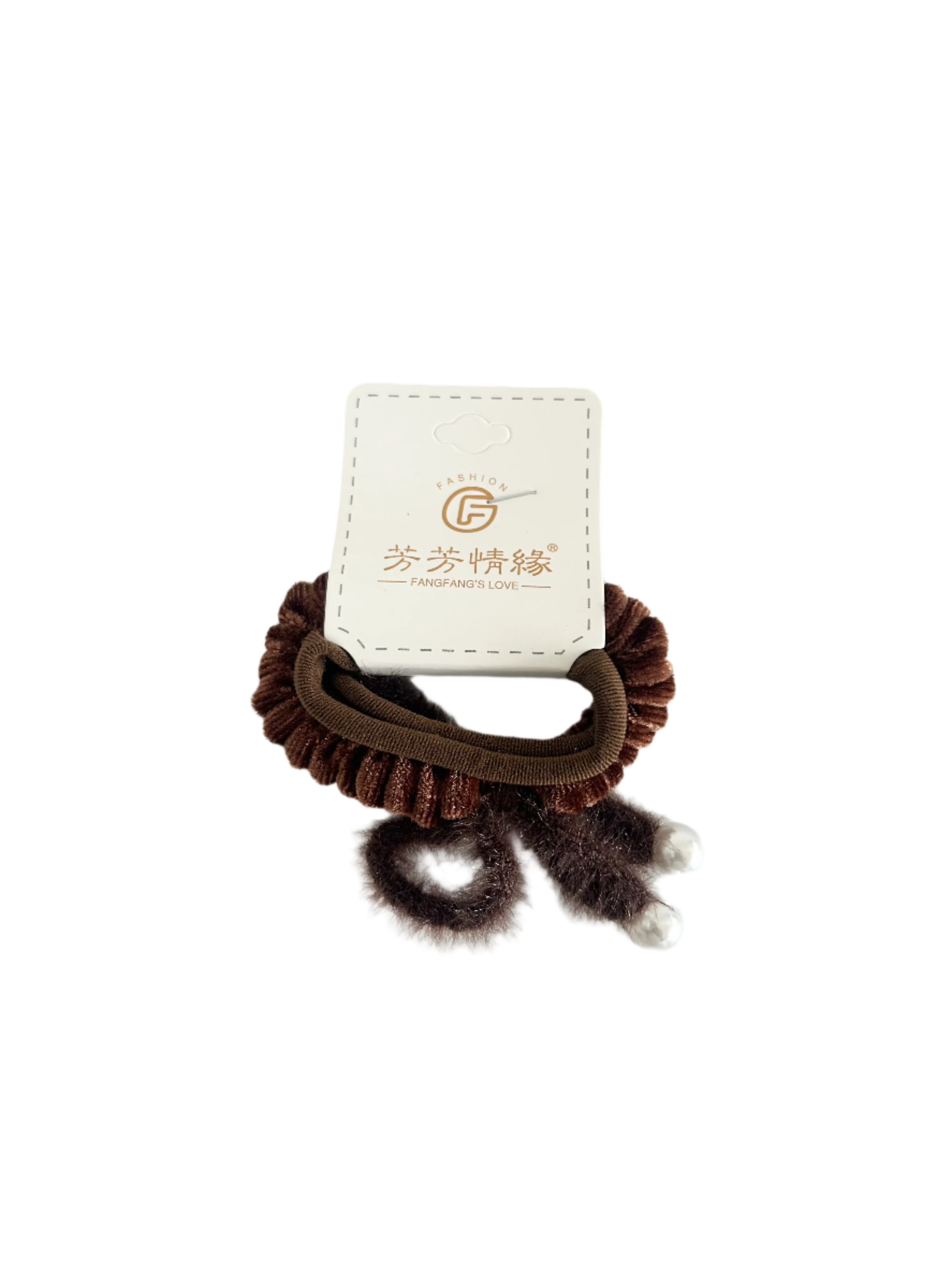 Velvet Faux Pearls Detailed 2pc Hair Ties – Elegant and Stylish Hair Accessories for All Occasions