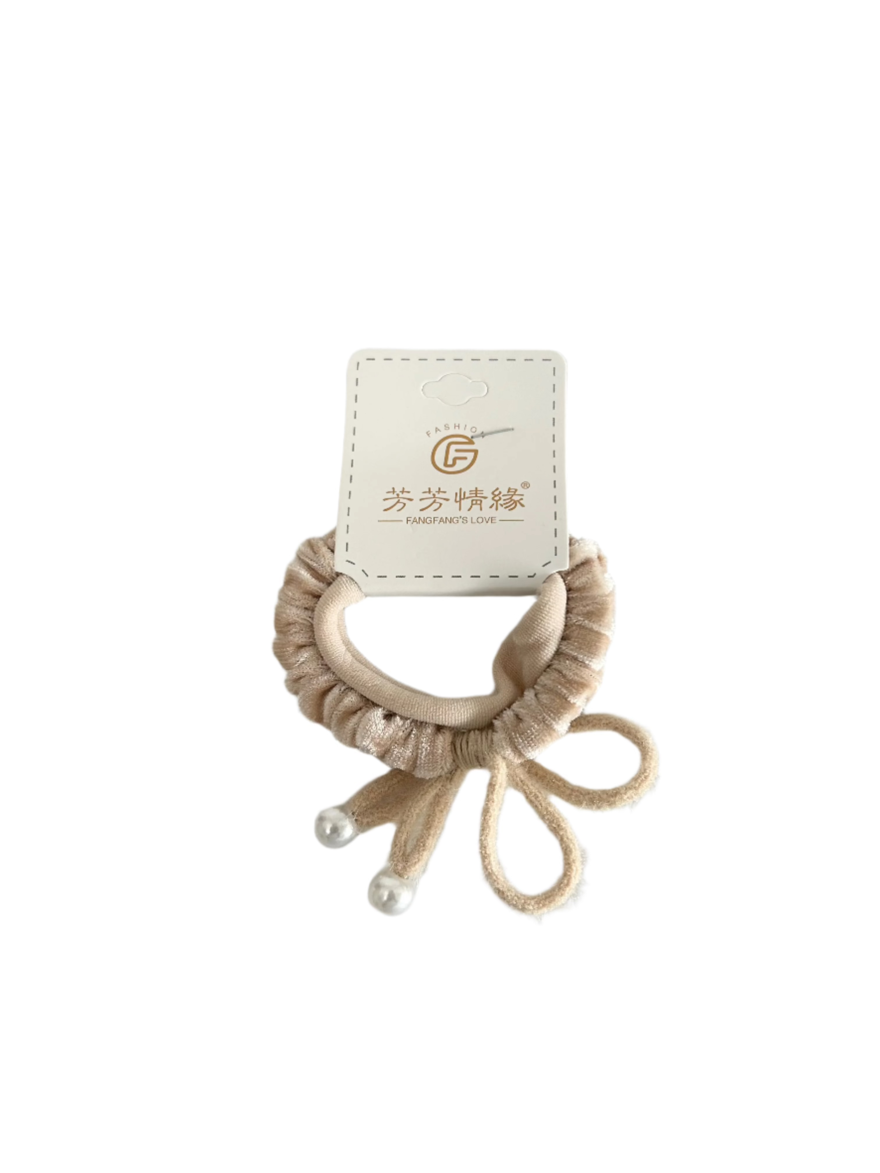 Velvet Faux Pearls Detailed 2pc Hair Ties – Elegant and Stylish Hair Accessories for All Occasions