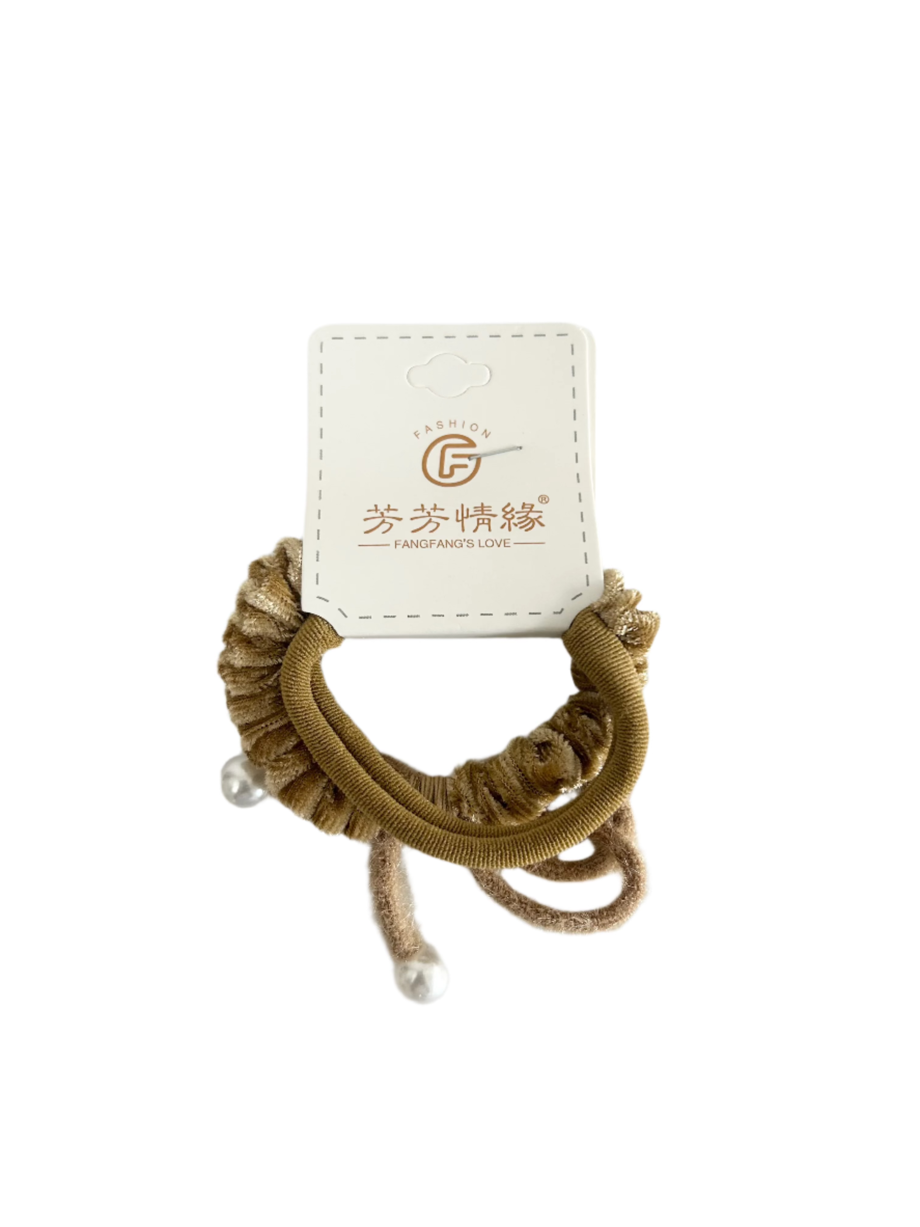 Velvet Faux Pearls Detailed 2pc Hair Ties – Elegant and Stylish Hair Accessories for All Occasions