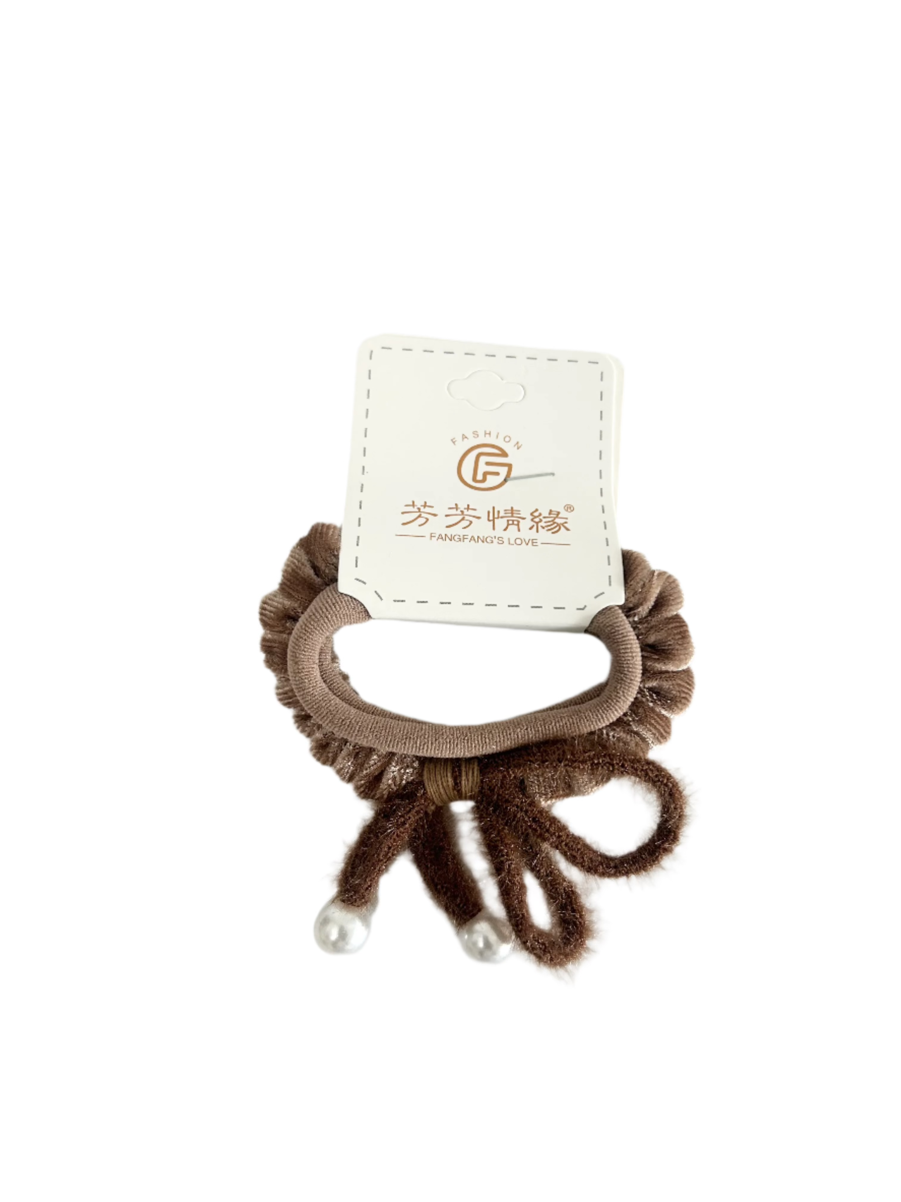 Velvet Faux Pearls Detailed 2pc Hair Ties – Elegant and Stylish Hair Accessories for All Occasions
