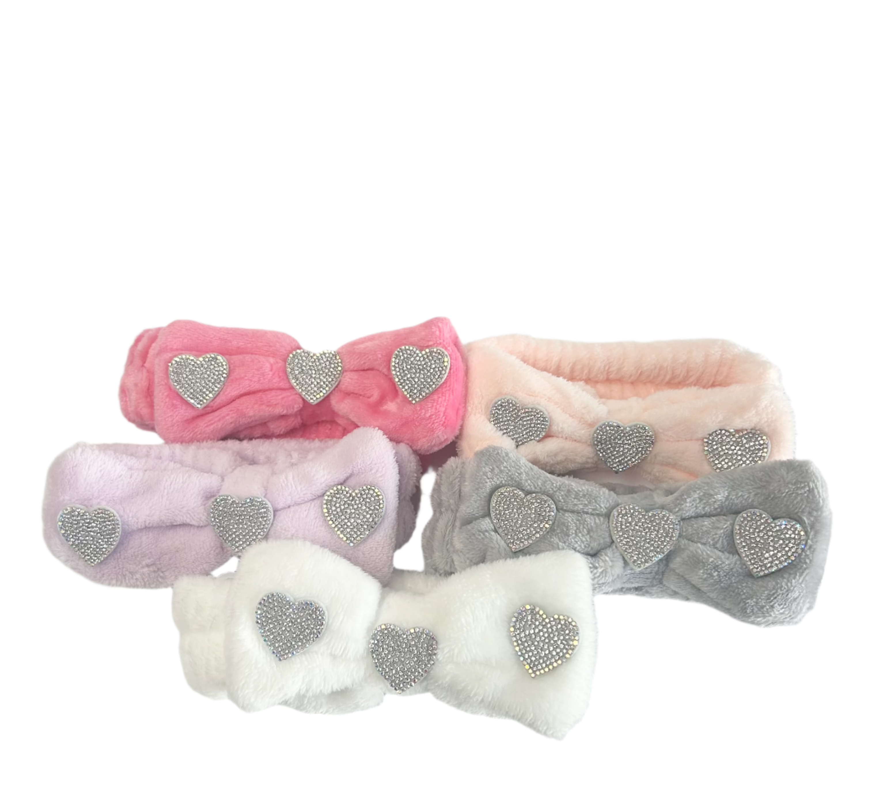 Facial Headband with Hearts – Soft & Stylish for Skincare Routines