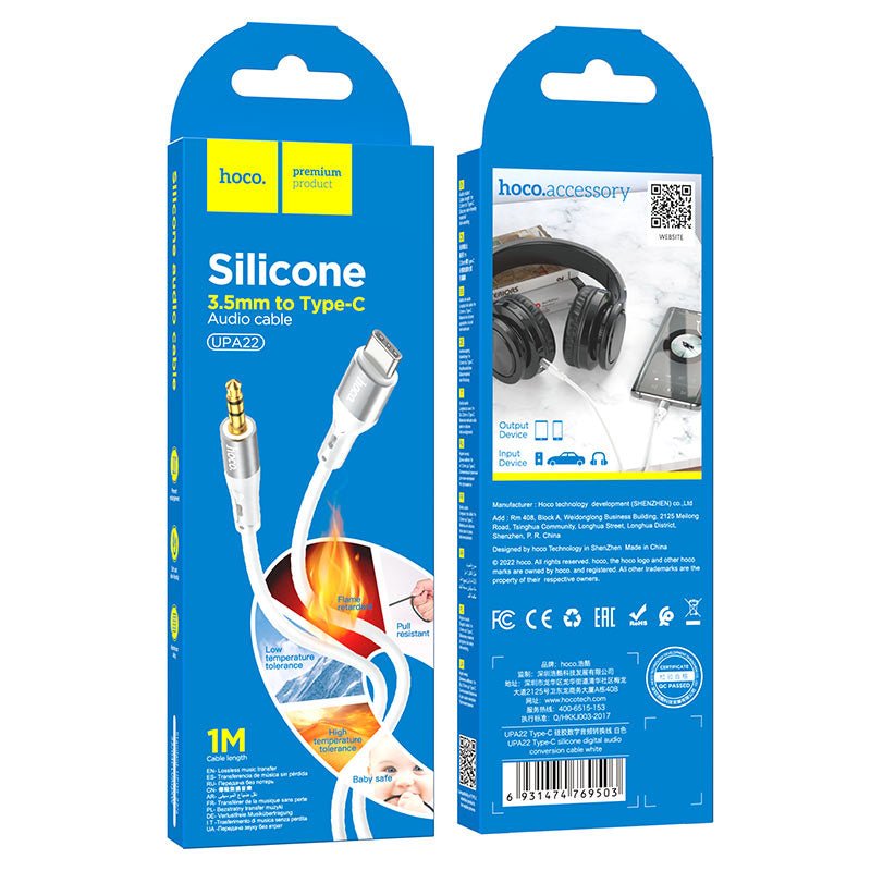 HOCO Silicone Cable 3.5mm to Type-C Audio Conversion UPA22 XD21