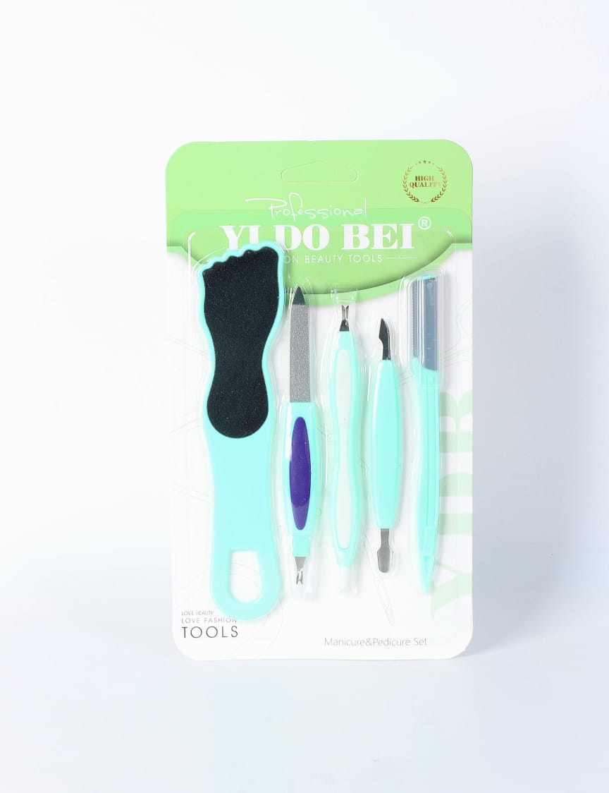 5pc Professional Manicure & Pedicure Set - Random Colour