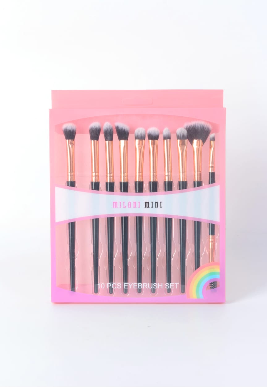 Milani Mini Eye Brush Set – 10pc Professional Eyeshadow & Blending Tools