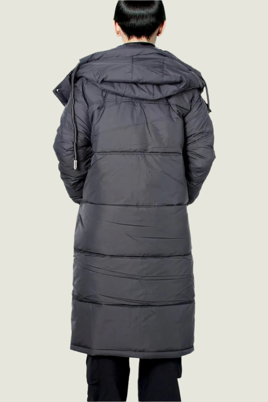 Midi Length Puffer Coat Jacket with Detachable Hood