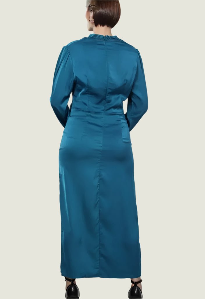 Elegant Satin Twist-Front Midi Dress - Party & Evening Wear